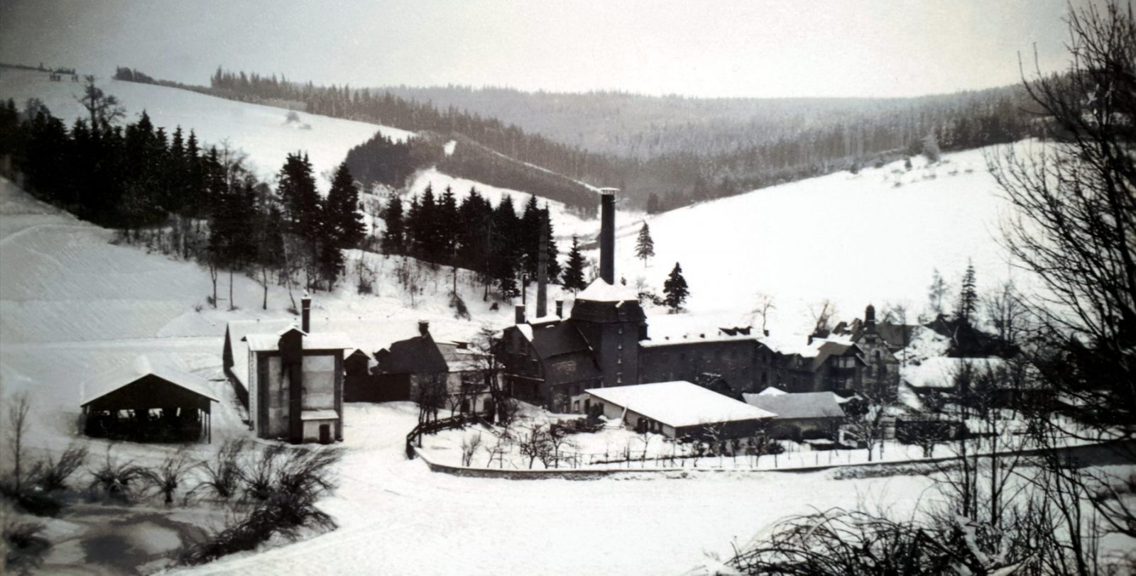 historische Brauerei Rechenberg im Winter